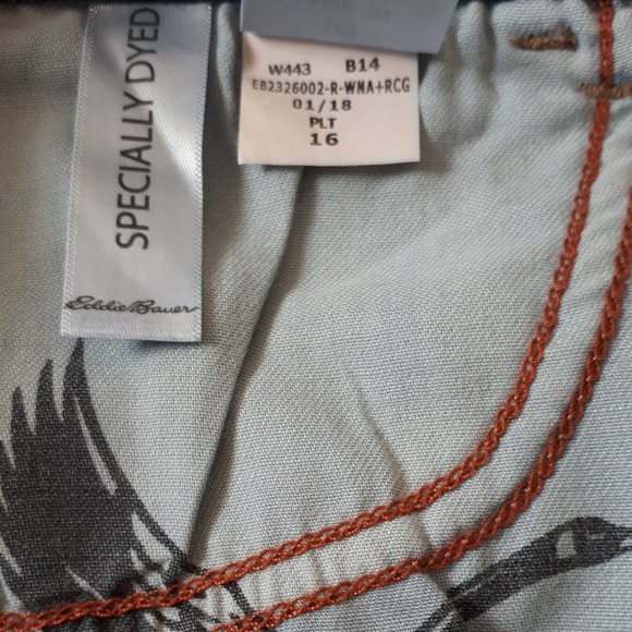 Eddie Bauer Slightly Curvy Slim Straight Cropped Jeans Size 16 - Picture 6 of 13